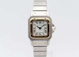 Cartier Santos 1170902 (1990) - Wit wijzerplaat 24mm Goud/Staal