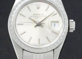 Rolex Oyster Perpetual Lady Date 69240 (1990) - Zilver wijzerplaat 26mm Staal