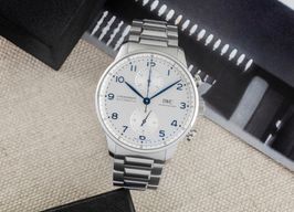 IWC Portuguese Chronograph IW371617 (Unknown (random serial)) - Silver dial 41 mm Steel case