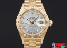Rolex Lady-Datejust 69288 (1985) - Zilver wijzerplaat 26mm Geelgoud