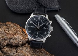 IWC Portuguese Chronograph IW371447 (Unknown (random serial)) - Black dial 41 mm Steel case