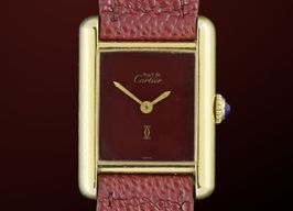 Cartier Tank Vermeil MUST (1990) - Red dial 20 mm Silver case