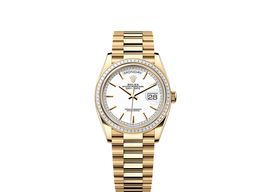 Rolex Day-Date 36 128398TBR (2025) - Wit wijzerplaat 36mm Geelgoud