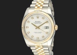 Rolex Datejust 36 116233G (2007) - White dial 36 mm Gold/Steel case