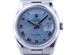 Rolex Day-Date 36 118206 (2001) - Blauw wijzerplaat 36mm Platina