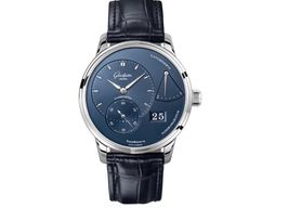 Glashütte Original PanoReserve 1-65-01-26-12-35 (2022) - Blauw wijzerplaat 40mm Staal