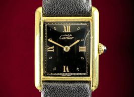 Cartier Tank Vermeil 590005 (1990) - Black dial 23 mm Gold/Steel case