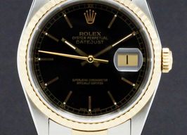 Rolex Datejust 36 16233 (2002) - Zwart wijzerplaat 36mm Goud/Staal