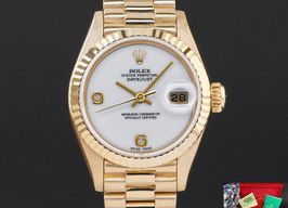 Rolex Lady-Datejust 69178 (1993) - White dial 26 mm Yellow Gold case