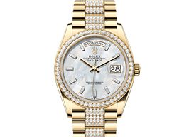 Rolex Day-Date 36 128348RBR (2025) - White dial 36 mm Yellow Gold case