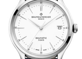 Baume & Mercier Clifton M0A10398 (2023) - Wit wijzerplaat 40mm Staal