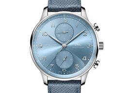 IWC Portuguese Chronograph IW371626 (2024) - Blauw wijzerplaat 41mm Witgoud