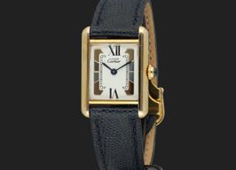 Cartier Tank Vermeil 5057001 (Unknown (random serial)) - White dial 20 mm Silver case