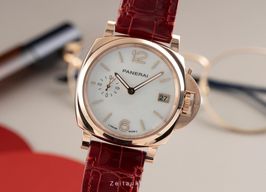 Panerai Luminor Due PAM01280 (Onbekend (willekeurig serienummer)) - Parelmoer wijzerplaat 38mm Roodgoud
