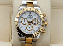 Rolex Daytona 116523 (Unknown (random serial)) - White dial 40 mm Gold/Steel case
