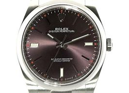 Rolex Oyster Perpetual 39 114300 (2017) - Rood wijzerplaat 39mm Staal