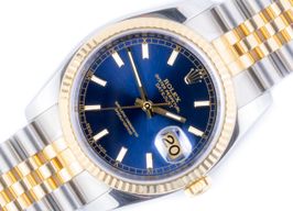 Rolex Datejust 36 116233 (2009) - Blue dial 36 mm Gold/Steel case