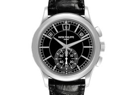 Patek Philippe Annual Calendar Chronograph 5905P-010 (Unknown (random serial)) - Black dial 42 mm Platinum case