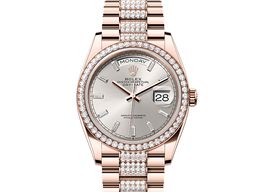 Rolex Day-Date 36 128345RBR (2025) - Zilver wijzerplaat 36mm Roségoud