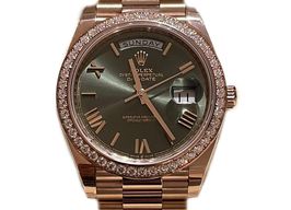 Rolex Day-Date 40 228345RBR (2024) - Green dial 40 mm Rose Gold case