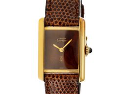 Cartier Tank Vermeil Unknown (1981) - Brown dial 20 mm Silver case