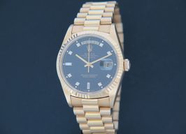 Rolex Day-Date 18238 (1989) - Black dial 36 mm Yellow Gold case