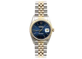 Rolex Datejust 36 16013 (Onbekend (willekeurig serienummer)) - Blauw wijzerplaat 36mm Goud/Staal