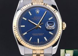 Rolex Datejust 36 116233 (2006) - Blauw wijzerplaat 36mm Goud/Staal