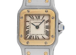 Cartier Santos Galbée 1567 (1997) - White dial 24 mm Gold/Steel case