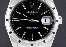 Rolex Oyster Perpetual Date 15210 (2001) - Zwart wijzerplaat 34mm Staal
