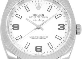 Rolex Air-King 114234 (2010) - Wit wijzerplaat 34mm Staal