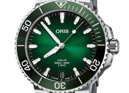 Oris Aquis Date 01 400 7763 4157-07 8 24 09PEB (2023) - Groen wijzerplaat 43mm Staal