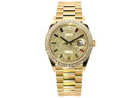 Rolex Day-Date 36 128348RBR (2022) - Diamant wijzerplaat 36mm Geelgoud