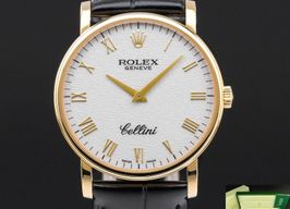 Rolex Cellini Time 5115 (Onbekend (willekeurig serienummer)) - Zilver wijzerplaat 32mm Geelgoud