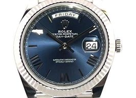 Rolex Day-Date 40 228239 (2016) - Blue dial 40 mm White Gold case