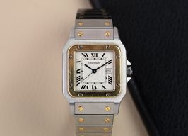 Cartier Santos 2961 (Onbekend (willekeurig serienummer)) - Wit wijzerplaat 29mm Goud/Staal