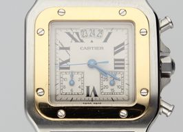 Cartier Santos Galbée 2425 (2000) - Zilver wijzerplaat 29mm Goud/Staal