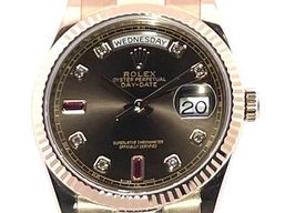 Rolex Day-Date 36 118235 (2016) - Brown dial 36 mm Rose Gold case