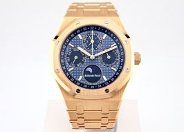 Audemars Piguet Royal Oak Perpetual Calendar 26574OR.OO.1220OR.03 (2022) - Blauw wijzerplaat 41mm Roségoud