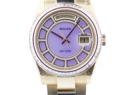 Rolex Day-Date 36 118398BR (2017) - Purple dial 36 mm Yellow Gold case