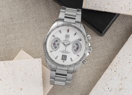 TAG Heuer Grand Carrera CAV511B (Onbekend (willekeurig serienummer)) - Zilver wijzerplaat 43mm Staal