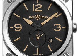 Bell & Ross BR S BRS-HERI-ST/SCA (2022) - Zwart wijzerplaat 39mm Staal