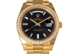 Rolex Day-Date 40 228348RBR (2022) - Black dial 40 mm Yellow Gold case