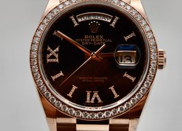 Rolex Day-Date 36 128345 (2022) - Brown dial 36 mm Rose Gold case