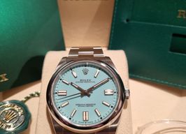 Rolex Oyster Perpetual 124300 (2021) - Turquoise wijzerplaat 41mm Staal