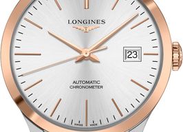 Longines Record L2.821.5.72.2 (2022) - Silver dial 40 mm Gold/Steel case
