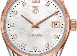 TAG Heuer Carrera Lady WAR1352.BD0779 (2022) - Pearl dial 32 mm Gold/Steel case