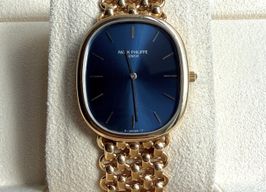 Patek Philippe Golden Ellipse 3738 (1987) - Blue dial 35 mm Yellow Gold case