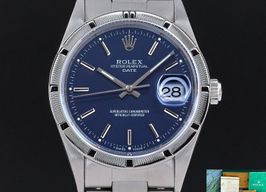 Rolex Oyster Perpetual Date 15210 (1995) - Blauw wijzerplaat 34mm Staal