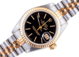 Rolex Lady-Datejust 69173 (1987) - Black dial 26 mm Gold/Steel case